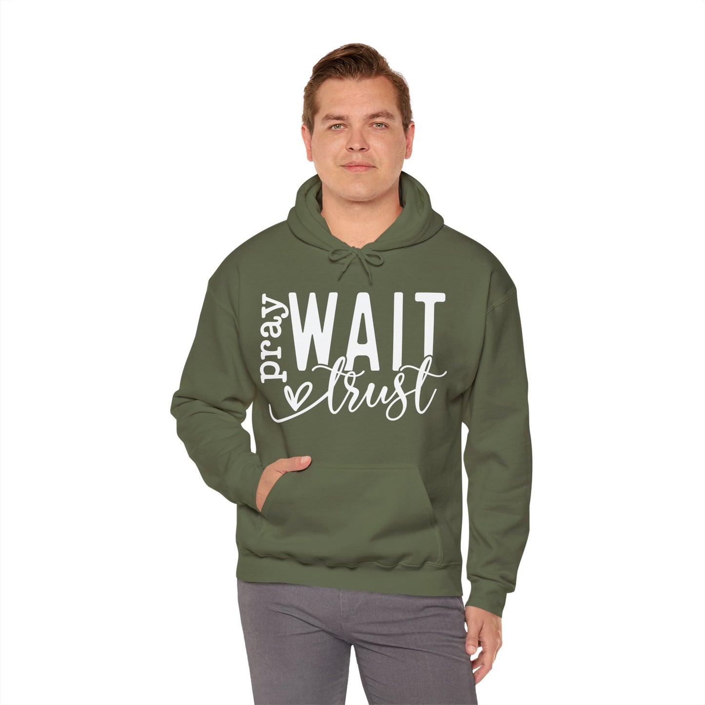 Pray Wait Trust Unisex Heavy Blend™ Hooded Sweatshirt