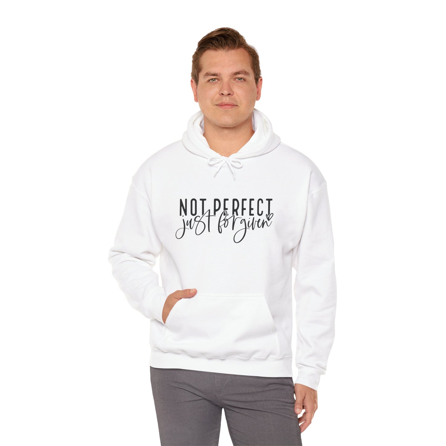 "Not Perfect, Just Forgiven Unisex Heavy Blend™ Hooded Sweatshirt