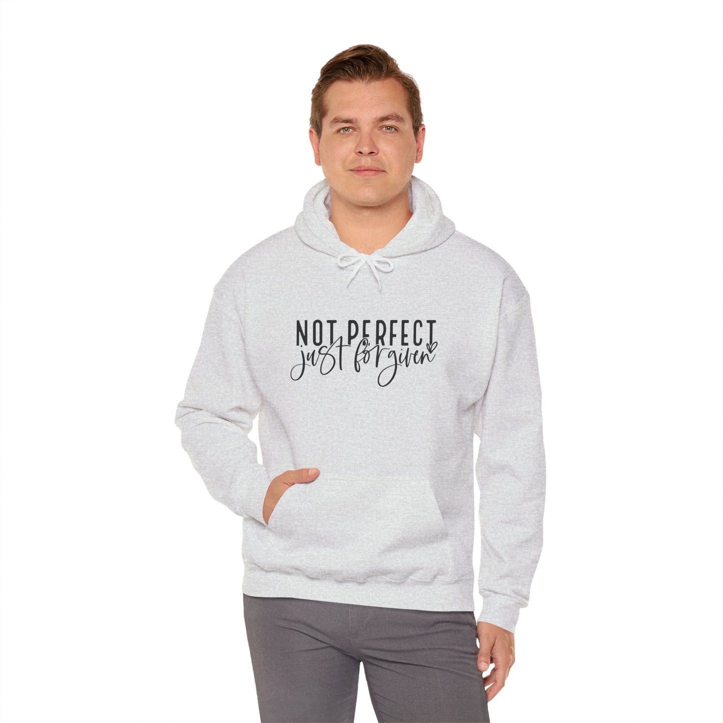 "Not Perfect, Just Forgiven Unisex Heavy Blend™ Hooded Sweatshirt