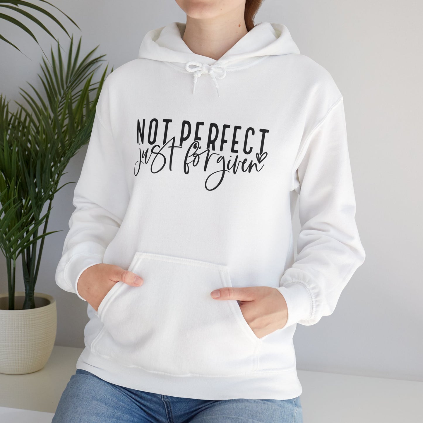 "Not Perfect, Just Forgiven Unisex Heavy Blend™ Hooded Sweatshirt