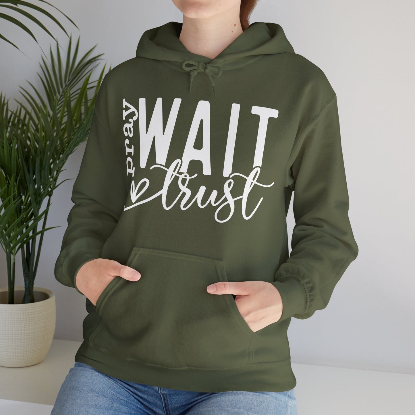 Pray Wait Trust Unisex Heavy Blend™ Hooded Sweatshirt