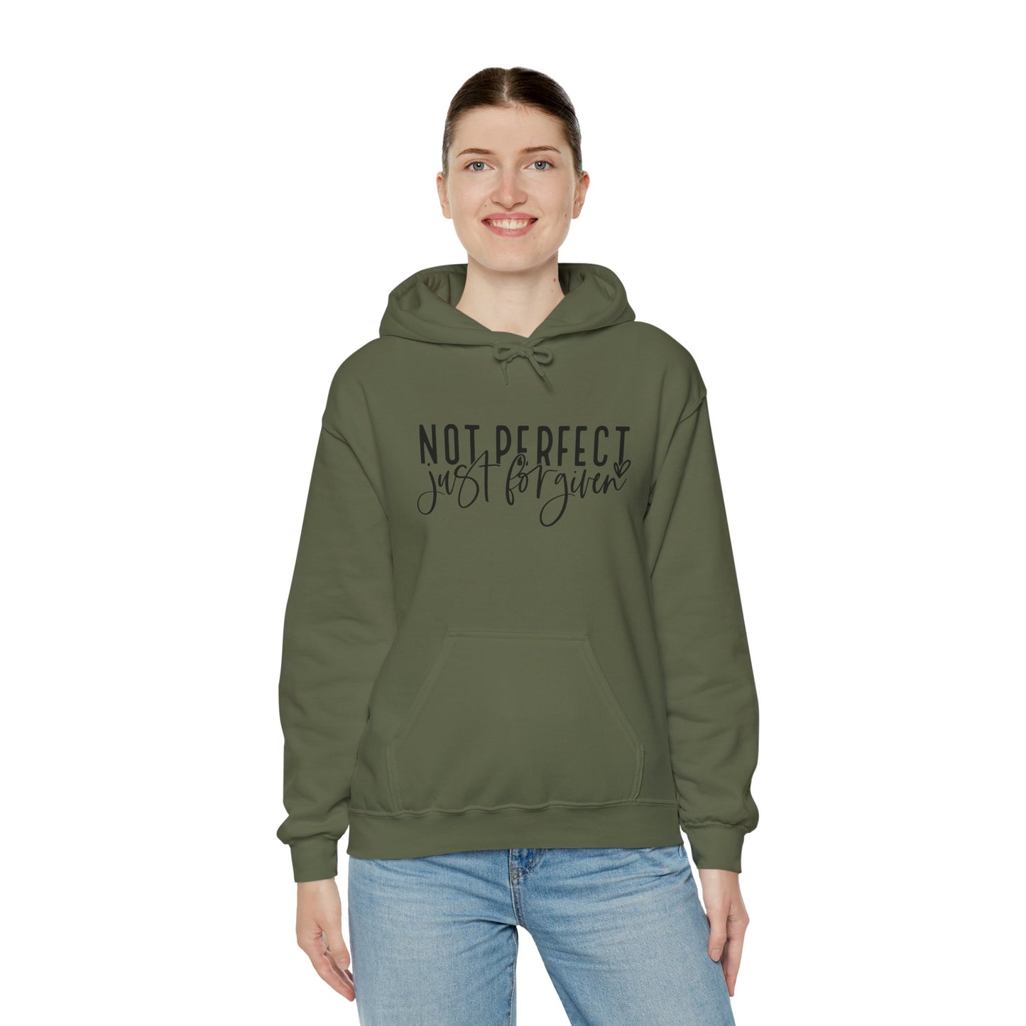 "Not Perfect, Just Forgiven Unisex Heavy Blend™ Hooded Sweatshirt