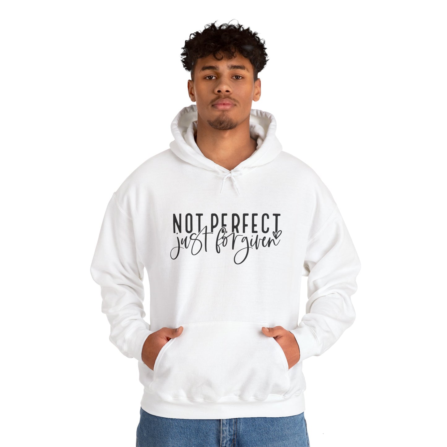 "Not Perfect, Just Forgiven Unisex Heavy Blend™ Hooded Sweatshirt