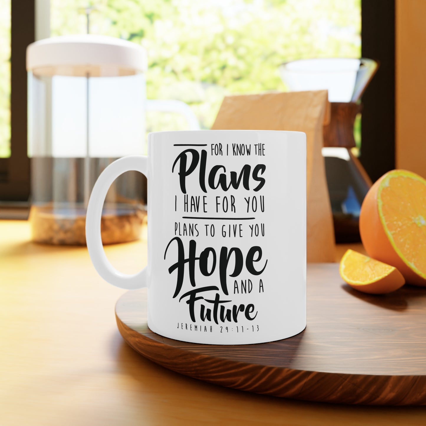 Jeremiah 29:11 White Ceramic Coffee Mug, 11oz and 15oz